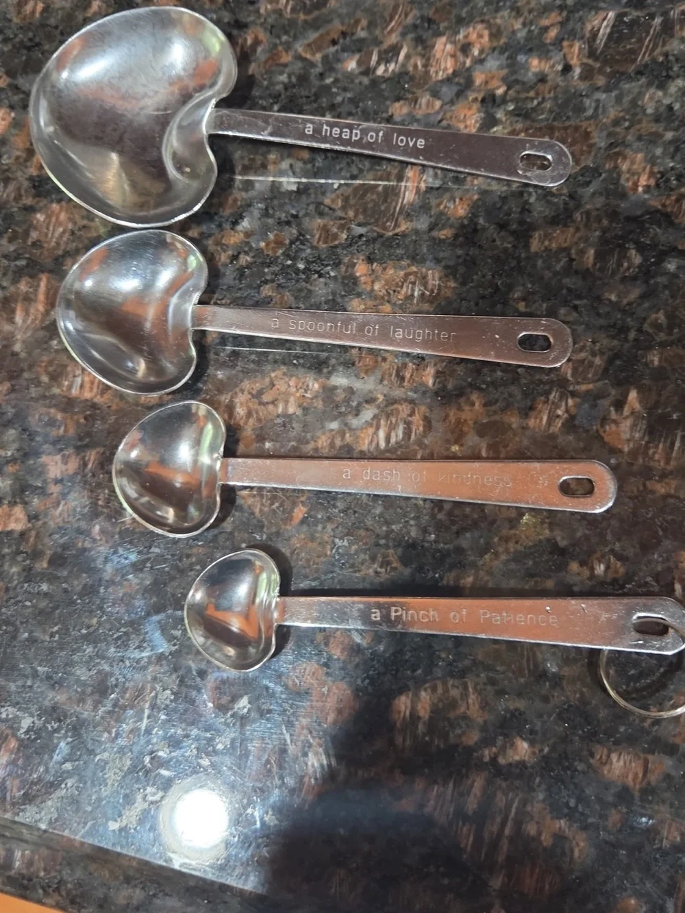 Engraved Stainless Steel Measuring Spoon Set - Silver